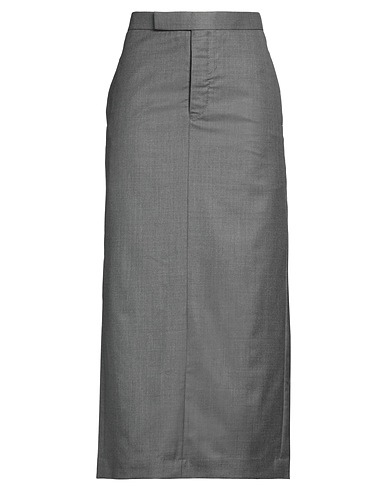 THOM BROWNE Long skirt Grey 80% Super 120s Wool, 10% Cotton, 10% Polyester, Silk