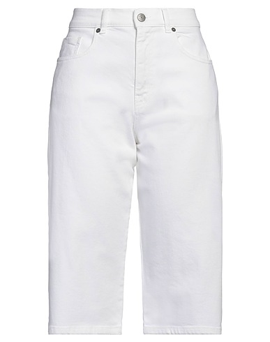 P.A.R.O.S.H. Denim shorts White 99% Cotton, 1% Elastane