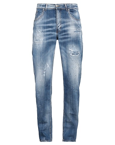JOHN RICHMOND Denim pants Blue 98% Cotton, 2% Elastane