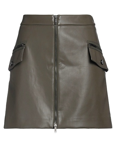 ICEBERG Mini skirt Military green 100% Polyester, Polyurethane