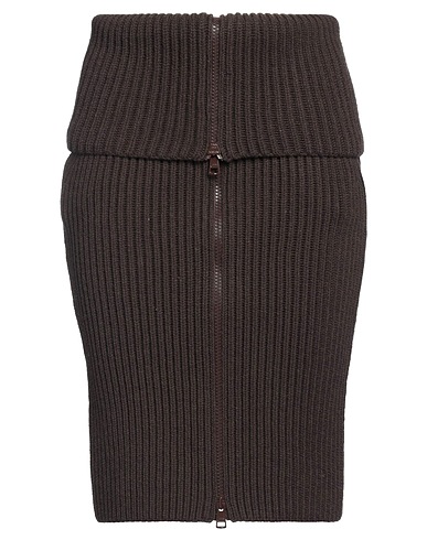 TOD'S Midi skirt Dark brown 90% Merino Wool, 10% Cashmere