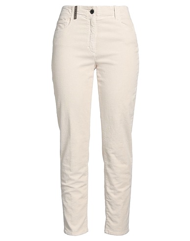 PESERICO Casual pants Ivory 98% Cotton, 2% Elastane