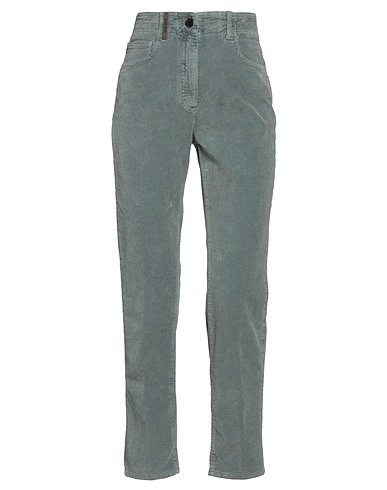 PESERICO Casual pants Sage green 98% Cotton, 2% Elastane