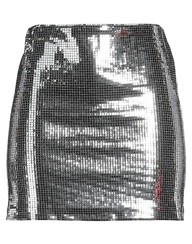 MAJE Mini skirt Silver 52% Polyamide, 39% Polyester, 5% Metallic fiber, 4% Elastane
