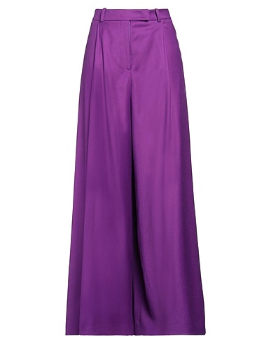 ROCHAS Casual trouser Purple 91% Virgin Wool, 7% Polyamide, 2% Elastane