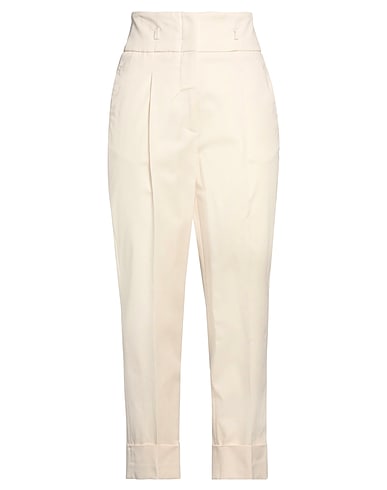 PESERICO Casual trouser Ivory 97% Cotton, 3% Elastane