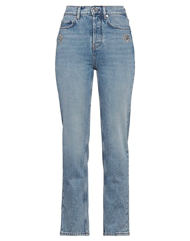 MAJE Denim trousers Blue 99% Cotton, 1% Elastane