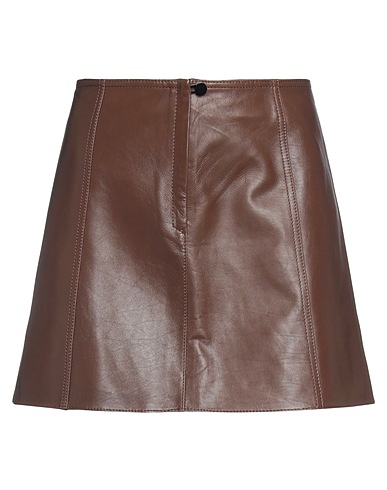 PETAR PETROV Mini skirt Brown 100% Calfskin