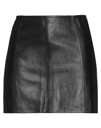 PETAR PETROV Mini skirt NERO 100% Calfskin
