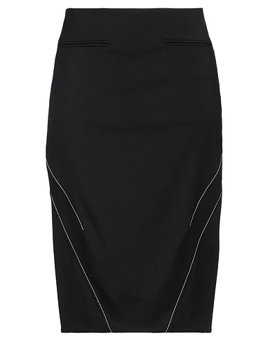 MARINE SERRE Midi skirt Black 98% Wool, 2% Elastane