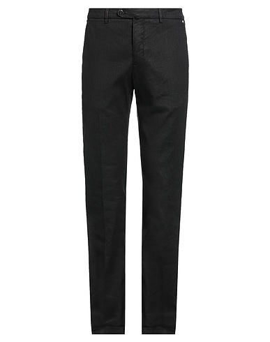 KITON Casual pants Black 66% Linen, 31% Cotton, 3% Elastane