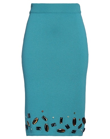 ANTONIA ZANDER Midi skirt Turquoise 100% Cashmere