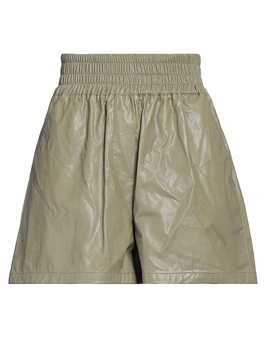 STAND STUDIO Shorts & Bermuda Military green 100% Cotton, Polyurethane, Viscose