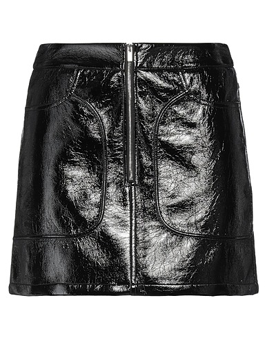 MAJE Mini skirt Black 100% Polyester, Polyurethane
