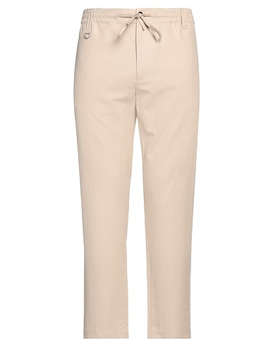 PAOLO PECORA Casual trouser Beige 63% Cotton, 35% Linen, 2% Elastane