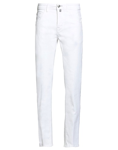 JACOB COHЁN Casual trouser White 98% Cotton, 2% Elastane