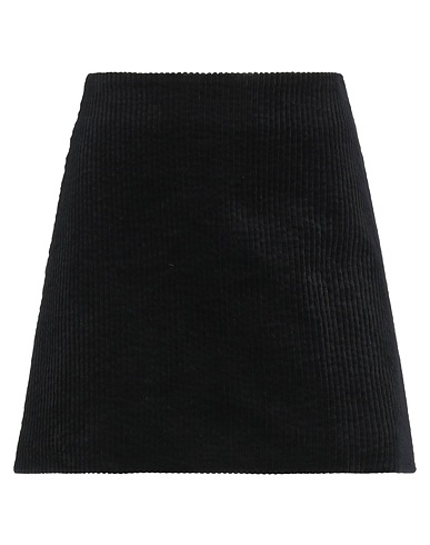 GANNI Mini skirt Black 98% Organic cotton, 2% Elastane