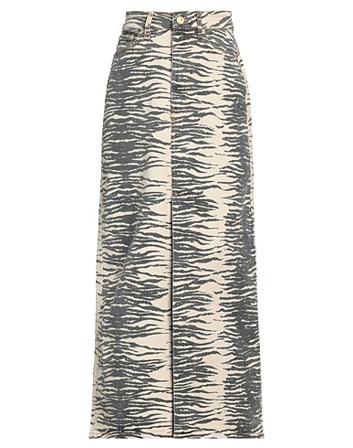GANNI Denim skirt Beige 98% Organic cotton, 2% Elastane
