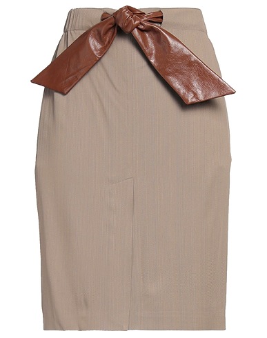 DSQUARED2 Minigonna Khaki 53% Viscosa, 47% Acetato, Pelle di bovino