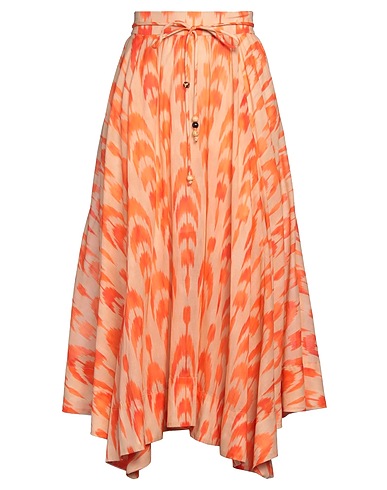 BAZAR DELUXE Midi skirt Orange 100% Cotton, Silk