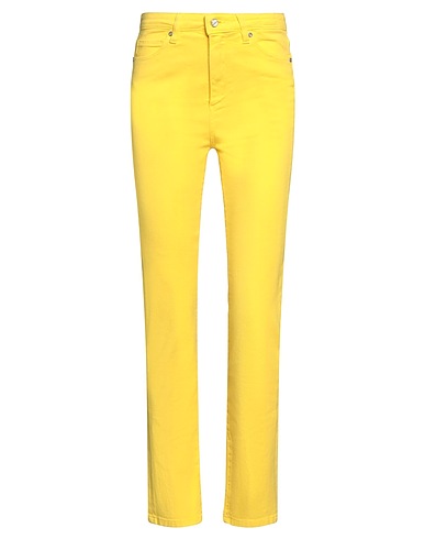 KITON Denim trousers Yellow 98% Cotton, 2% Elastane