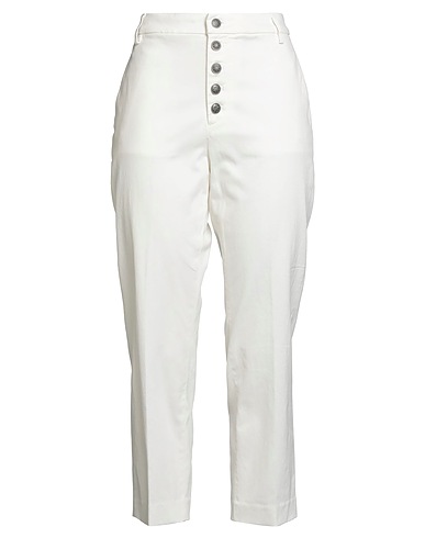 DONDUP Casual trouser White 98% Cotton, 2% Elastane