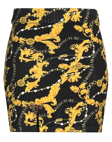 VERSACE JEANS COUTURE Mini skirt Black 60% Cotton, 37% Polyamide, 3% Elastane