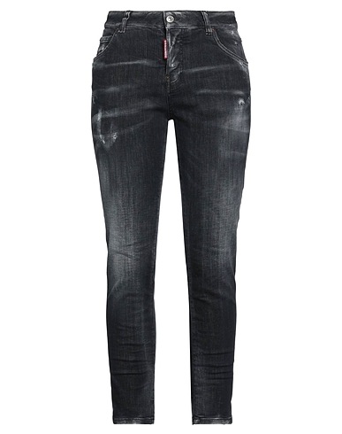 DSQUARED2 Denim pants Black 92% Cotton, 6% Elastomultiester, 2% Elastane, Calfskin