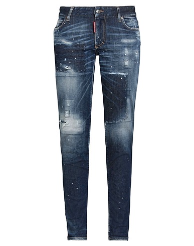 DSQUARED2 Denim trousers Blue 92% Cotton, 6% Elastomultiester, 2% Elastane, Calfskin