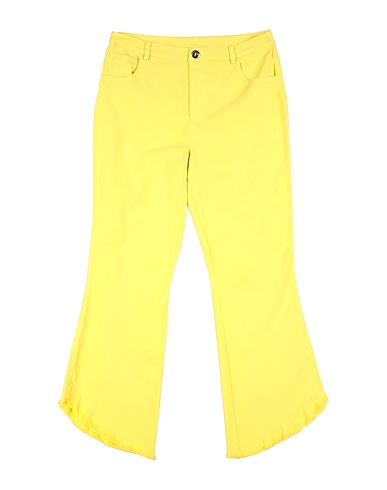 TWINSET Casual trouser Yellow 99% Cotton, 1% Elastane