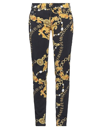 VERSACE JEANS COUTURE Denim trousers Black 97% Cotton, 3% Elastane