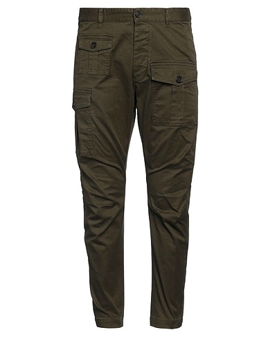 DSQUARED2 Casual pants Military green 97% Cotton, 3% Elastane
