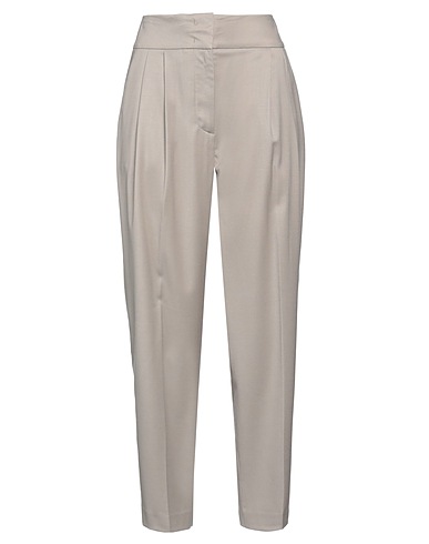 FABIANA FILIPPI Casual trouser Taupe 94% Virgin Wool, 5% Polyamide, 1% Elastane