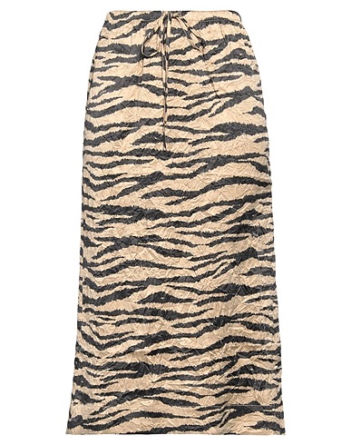 GANNI Midi skirt Sand 95% Recycled polyester, 5% Elastane