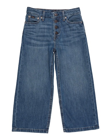 POLO RALPH LAUREN Denim pants Cropped Wide-Leg Jean
 Blue 100% Cotton