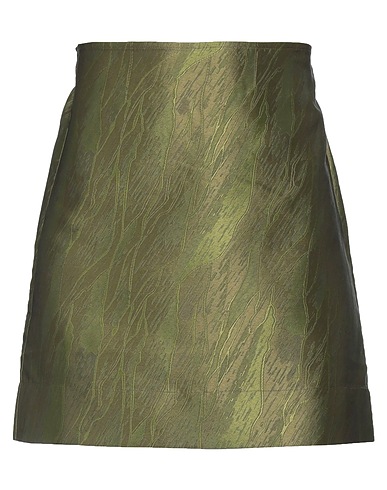 GANNI Mini skirt Military green 60% Recycled polyester, 40% Polyester