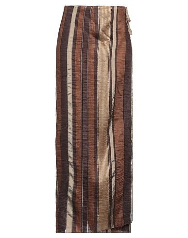 ROSSOPURO Long skirt Brown 63% Linen, 15% Acetate, 13% Polyamide, 7% Viscose, 2% Polyester