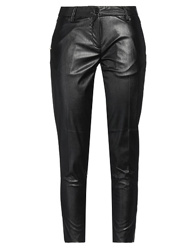 WHITE SAND Casual trouser Black 100% Polyester, Polyurethane