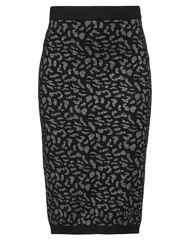 PINKO Midi skirt Black 46% Viscose, 31% Polyester, 20% Polyamide, 3% Metallic fiber
