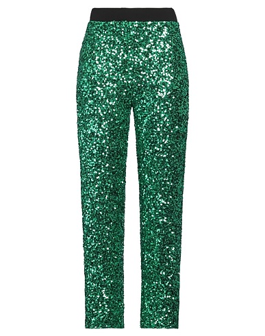 SHIRTAPORTER Casual pants Emerald green 97% Polyester, 3% Elastane