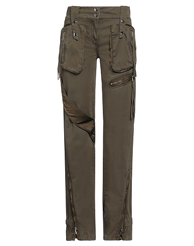 BLUMARINE Pantalone Verde militare 100% Cotone, Viscosa
