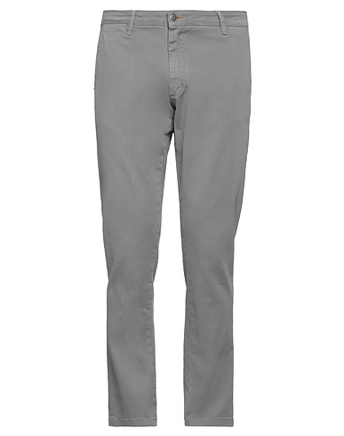 GREY DANIELE ALESSANDRINI Casual pants Grey 98% Cotton, 2% Elastane