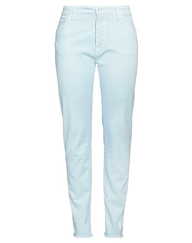 MAURIZIO MASSIMINO Casual pants Sky blue 98% Cotton, 2% Elastane