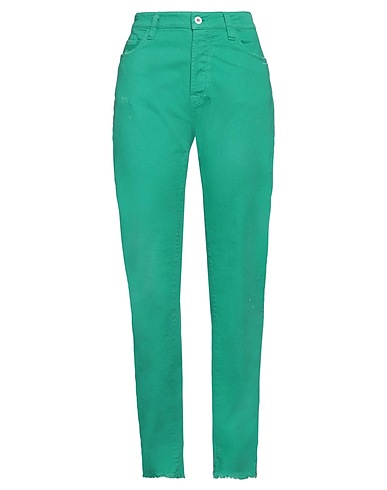 MAURIZIO MASSIMINO Casual trouser Green 98% Cotton, 2% Elastane
