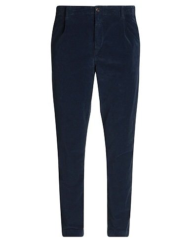 40WEFT Casual trouser Navy blue 97% Cotton, 3% Elastane