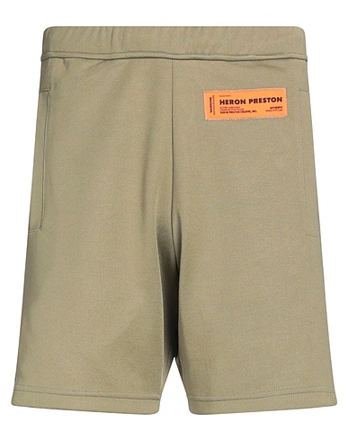 HERON PRESTON Shorts & Bermuda Verde militare 55% Poliestere, 45% Cotone, Poliammide