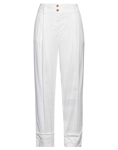 MASON'S Casual pants Off white 52% Linen, 45% Viscose, 3% Elastane