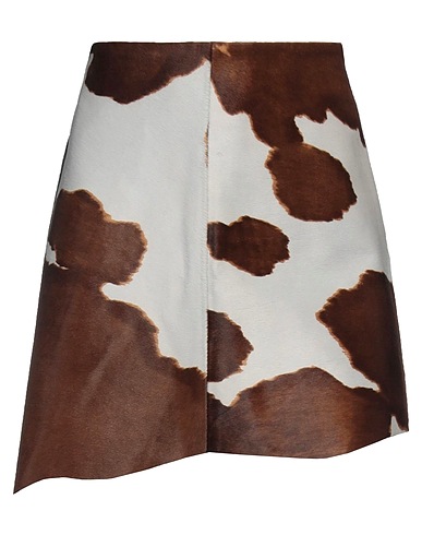 HELMUT LANG Minigonna Marrone 100% Pelo di vitello