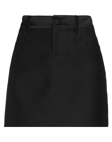 DMN Paris Mini skirt Black 75% Virgin Wool, 25% Silk, Elastane