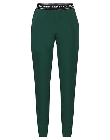 ERMANNO FIRENZE Casual trouser Green 88% Polyester, 12% Elastane